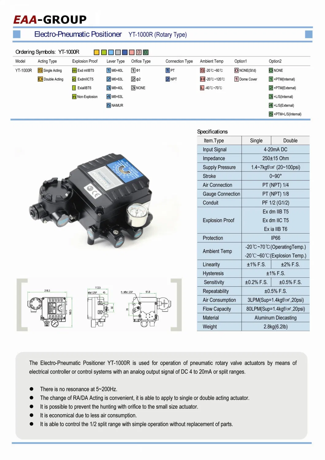 Rotork Ytc Type Pneumatic Valve Positioner China Manufacturer